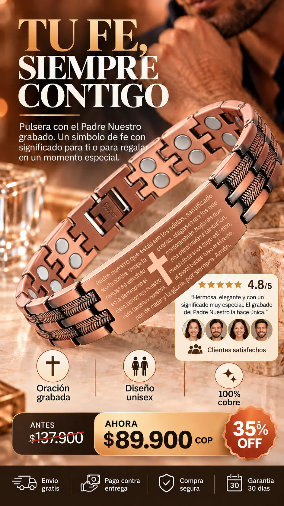 Pulsera Magnética Oración Padre Nuestro