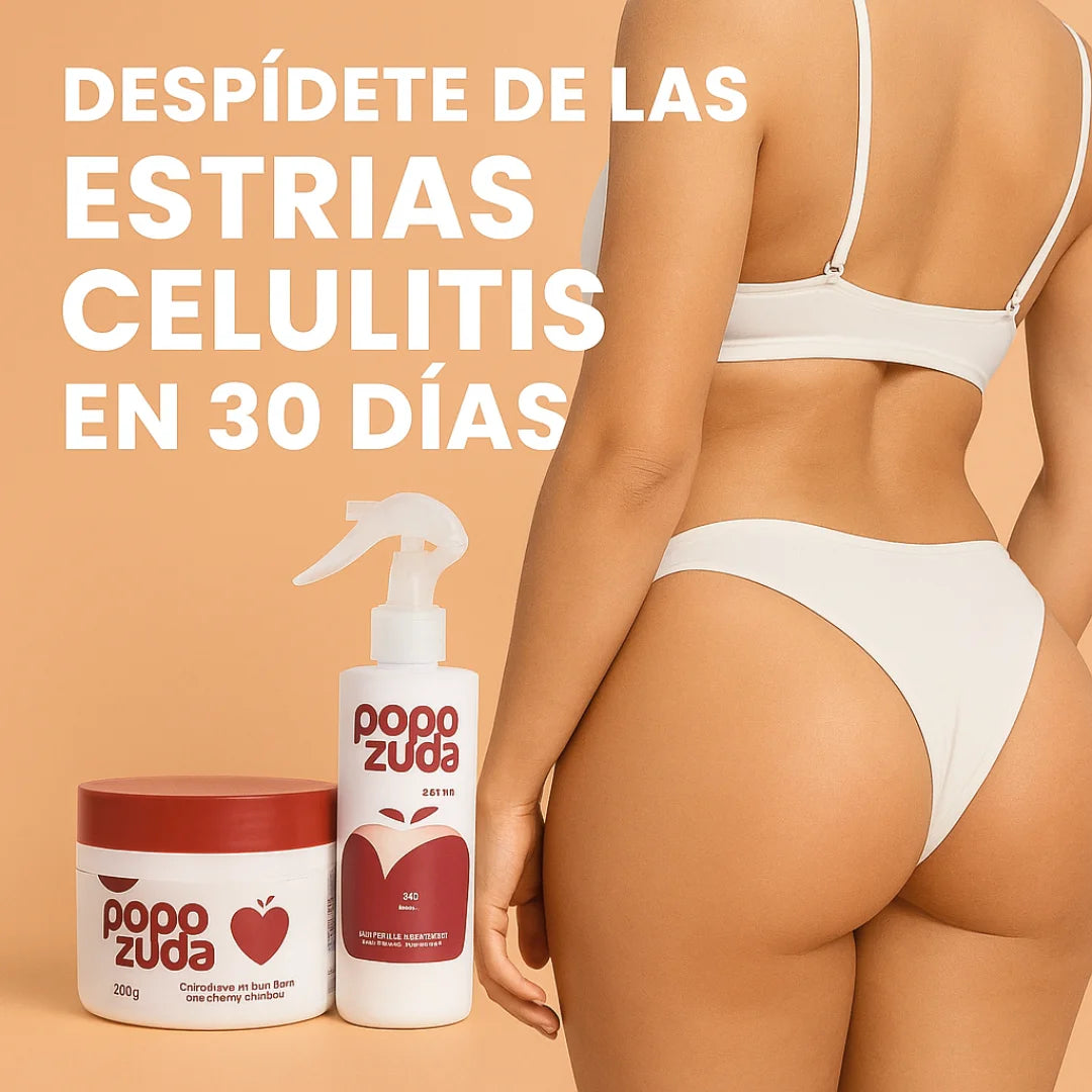 Popozuda™ Kit Anticelulitis y Antiestrías(spray+crema)