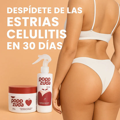 Popozuda™ Kit Anticelulitis y Antiestrías(spray+crema)