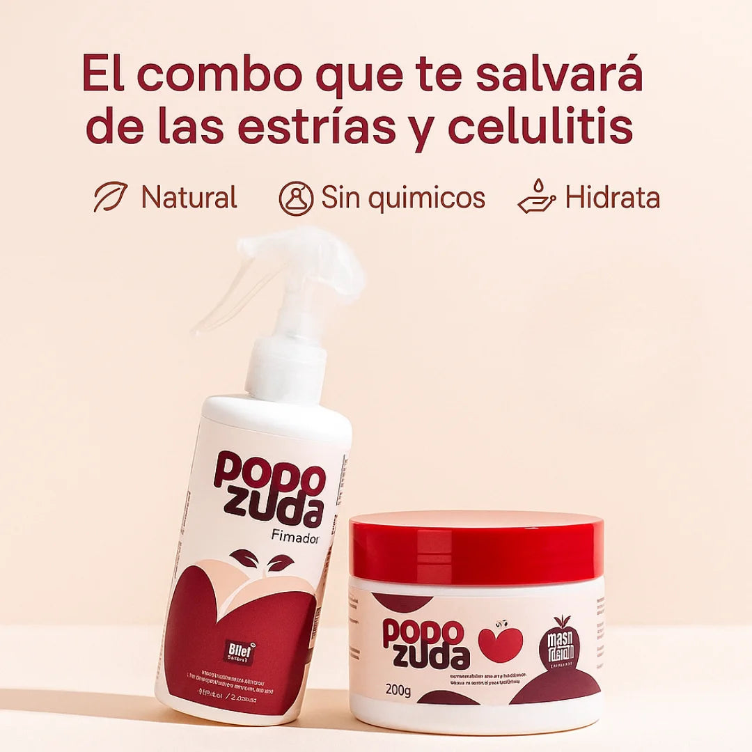 Popozuda™ Kit Anticelulitis y Antiestrías(spray+crema)