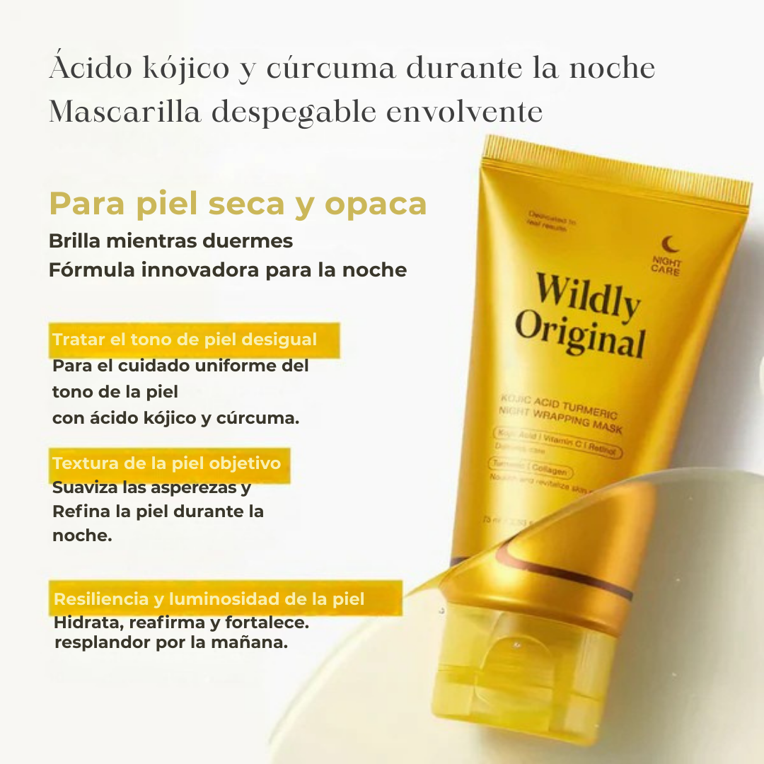 Wildly™|Mascarilla nocturna de cúrcuma y ácido kójico